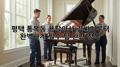평택 통복동 용달이사, 짐싸기부터 완벽하게! 필수 팁 완전 정복!